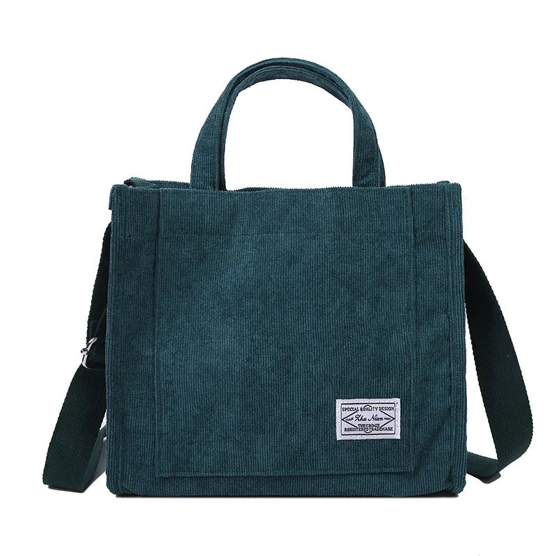 Embroidered Corduroy Women's Crossbody Bag