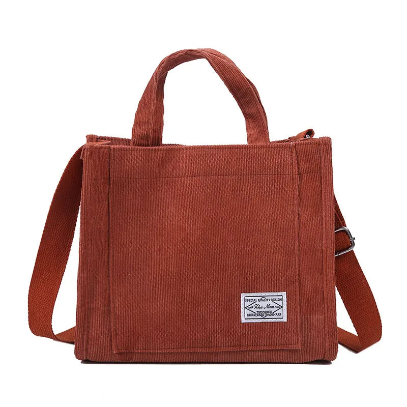 Embroidered Corduroy Women's Crossbody Bag