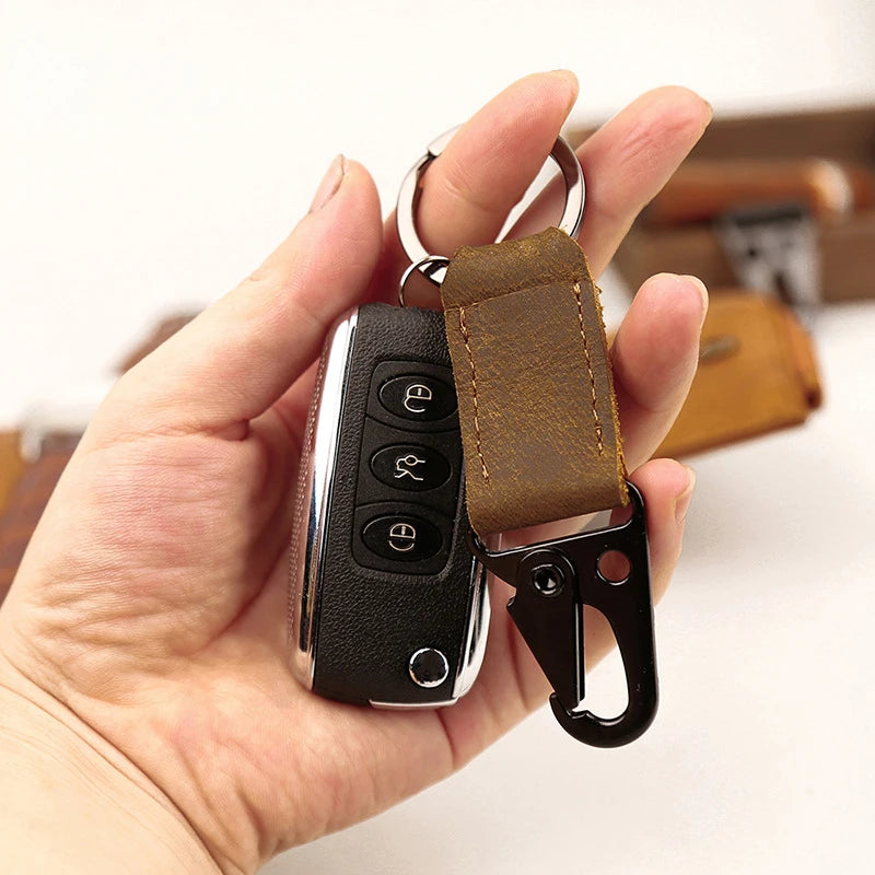Men'S Keychain Vintage Leather Car Keychain