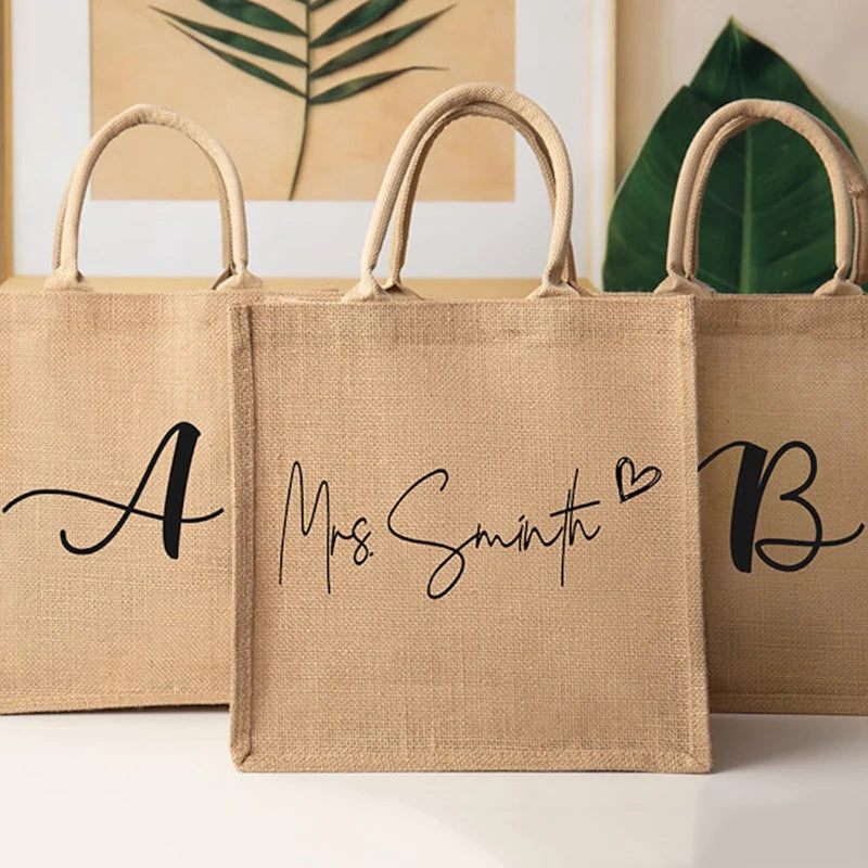 Personalized Bridesmaid Beach Tote Bags