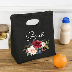 Personalized Flower Lunch Bag Insulated Cooler Women