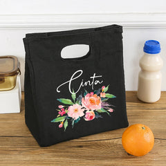 Personalized Flower Lunch Bag Insulated Cooler Women