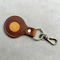 Personalized Leather Airtag Wallet holder Keychain Case