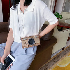 Camera Shape Clutch Nubuck Shoulder Bag Ladies Mini Messenger Bag