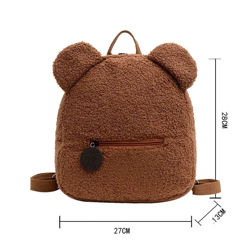 Personalized Embroidered Bear Kids Backpack Plush Teddy Bag