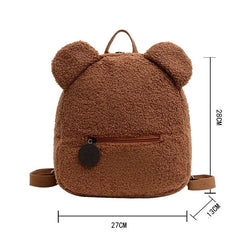 Personalized Embroidered Bear Kids Backpack Plush Teddy Bag