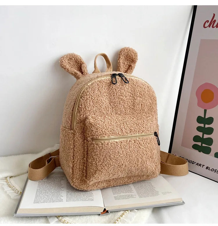 Personalized Embroidered Toddler Backpack Lightweight Plush Bear Bag