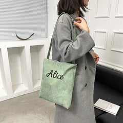 Personalized Name Embroidery Corduroy Shoulder Bag
