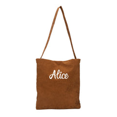 Personalized Name Embroidery Corduroy Shoulder Bag