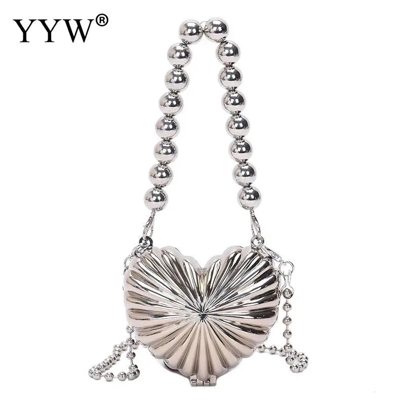Mini Shell Shoulder Crossbody Bag with Metal Alloy Chain