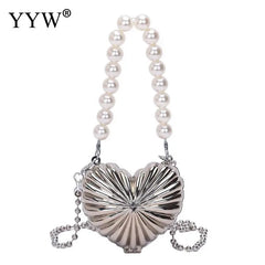 Mini Shell Shoulder Crossbody Bag with Metal Alloy Chain