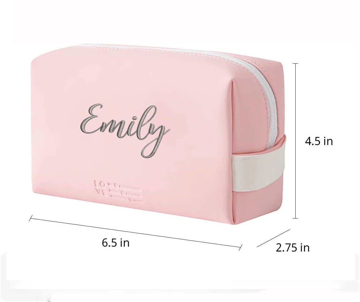 Personalized Embroidered Travel Makeup Bag