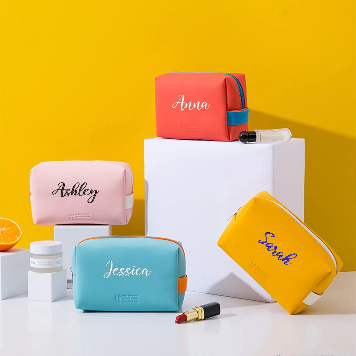 Personalized Embroidered Travel Makeup Bag