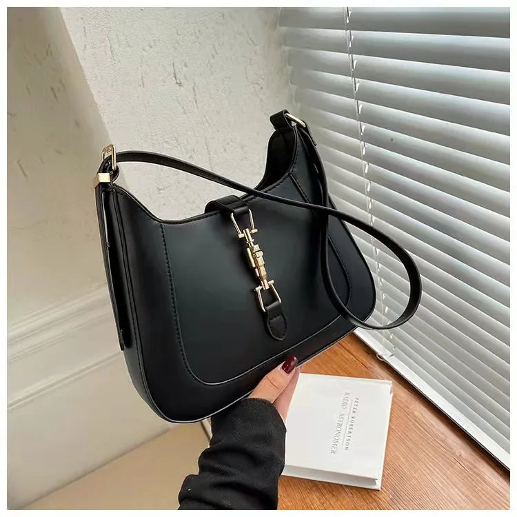 Personalized Lock Retro Messenger Bag Ladies Underarm Commuter Big Bag