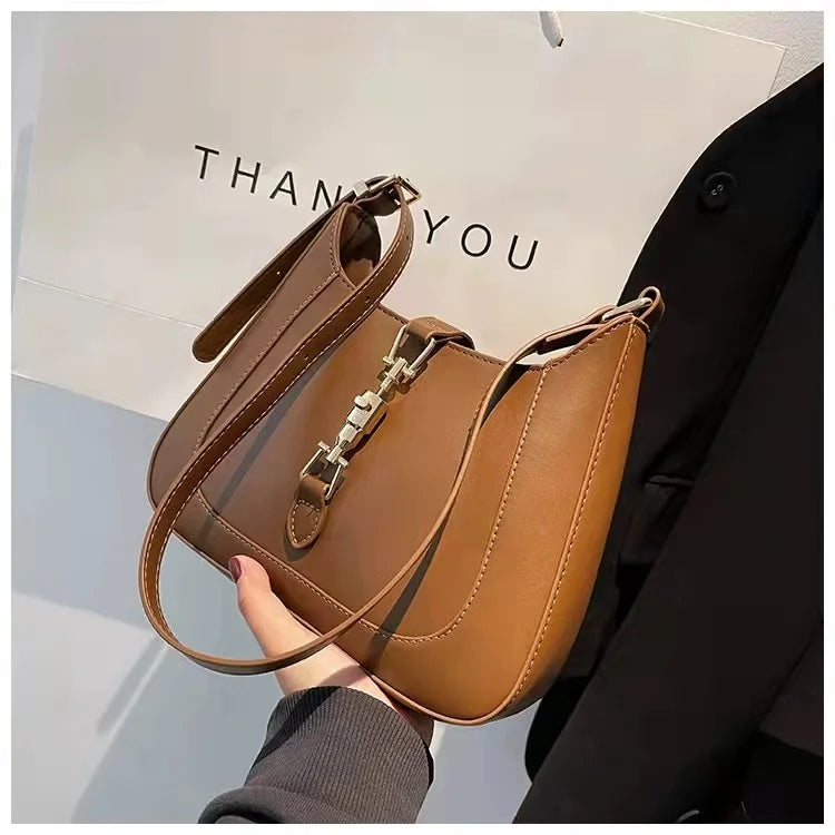 Personalized Lock Retro Messenger Bag Ladies Underarm Commuter Big Bag