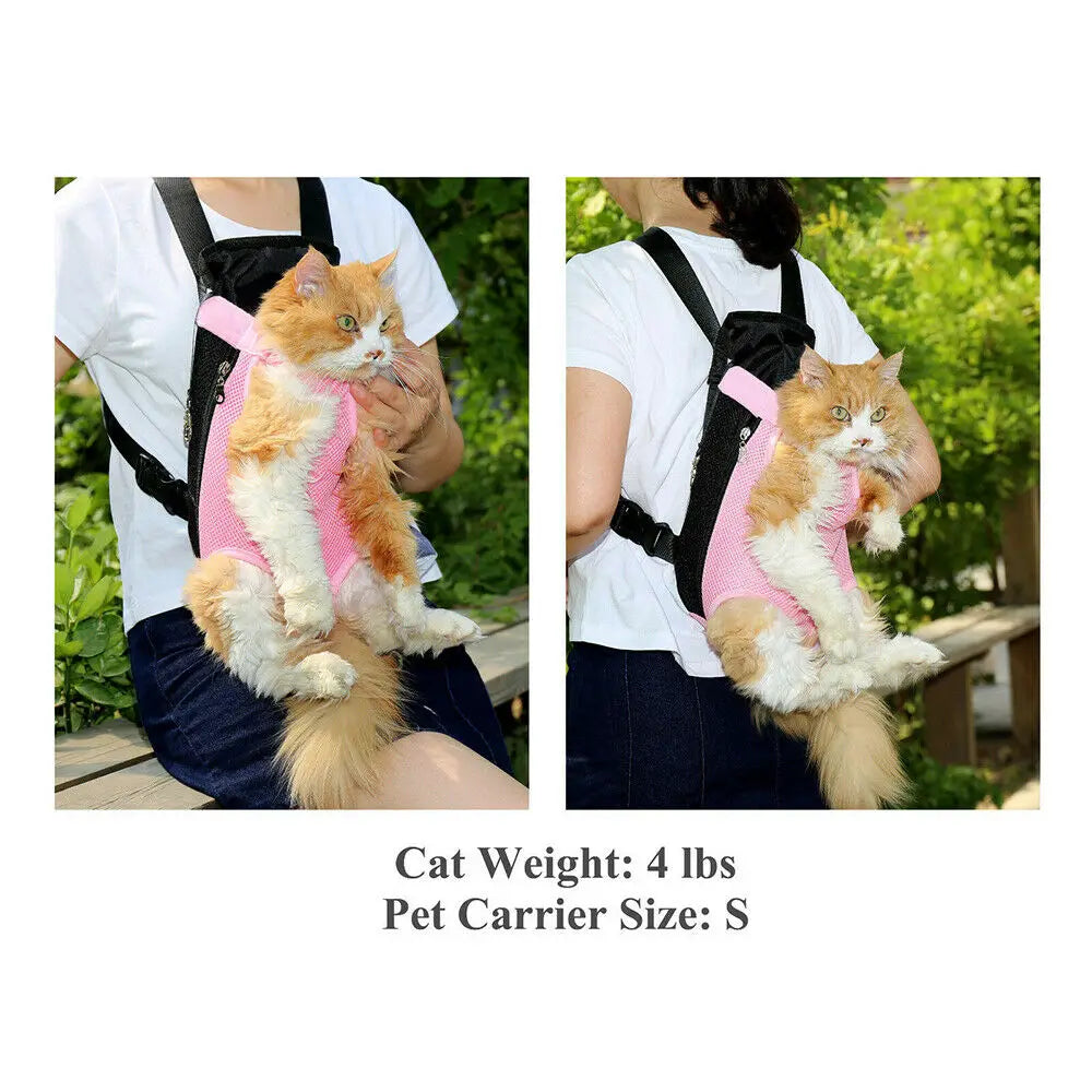 Nylon Mesh Pet Carrier Backpack Front Bag Tote Sling Carrier
