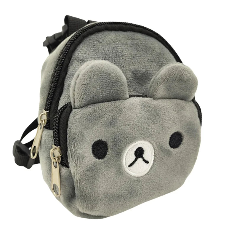 Dog Plush Backpack Puppy Knapsack Portable Nylon Wide Shoulder Straps Bag