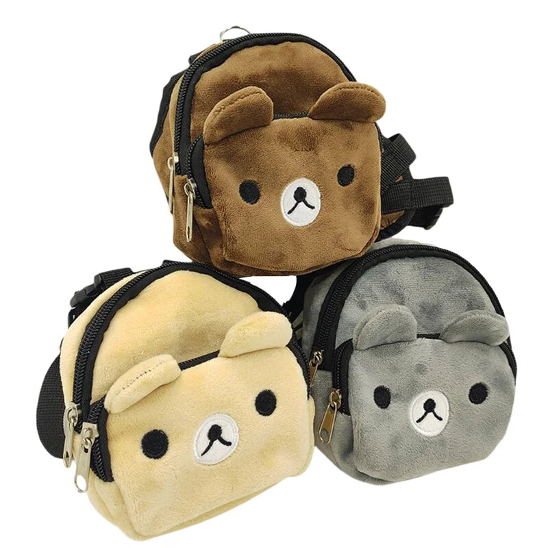 Dog Plush Backpack Puppy Knapsack Portable Nylon Wide Shoulder Straps Bag