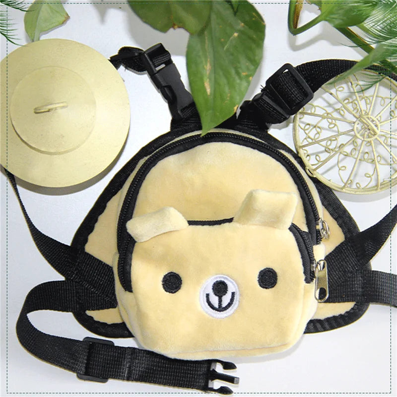 Dog Plush Backpack Puppy Knapsack Portable Nylon Wide Shoulder Straps Bag