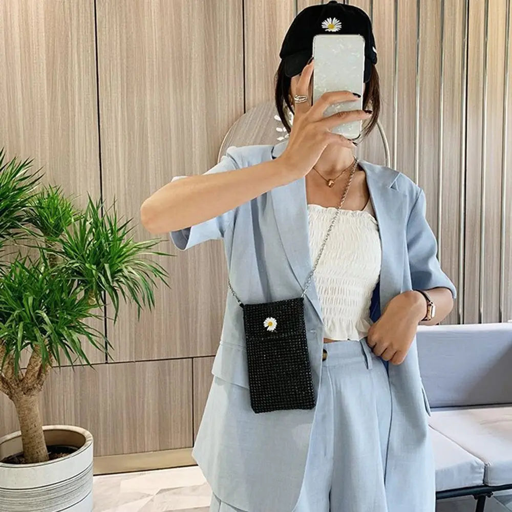 Rhinestone Women's Phone Bag Crossbody Shoulder Messenger Mini Purse