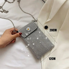 Rhinestone Women's Phone Bag Crossbody Shoulder Messenger Mini Purse