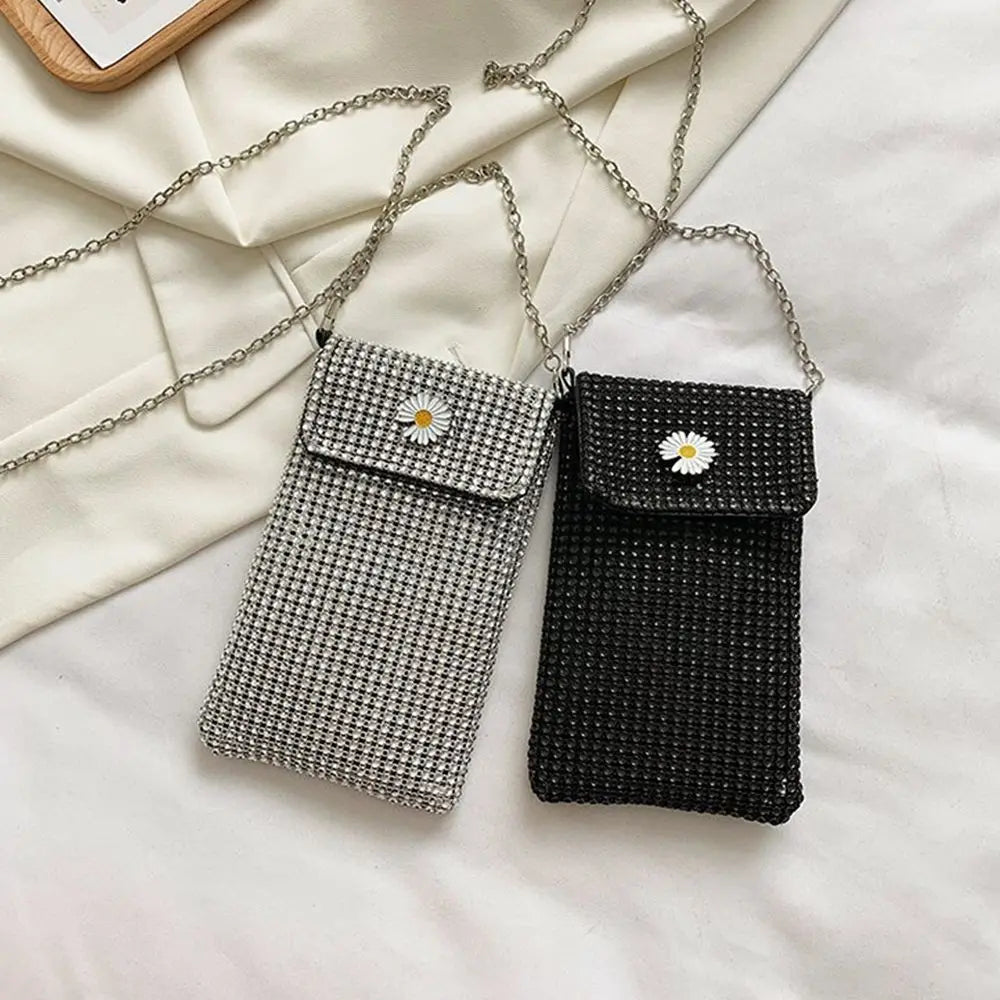 Rhinestone Women's Phone Bag Crossbody Shoulder Messenger Mini Purse