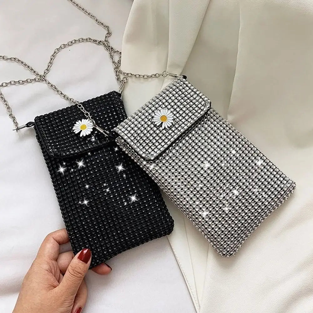 Rhinestone Women's Phone Bag Crossbody Shoulder Messenger Mini Purse