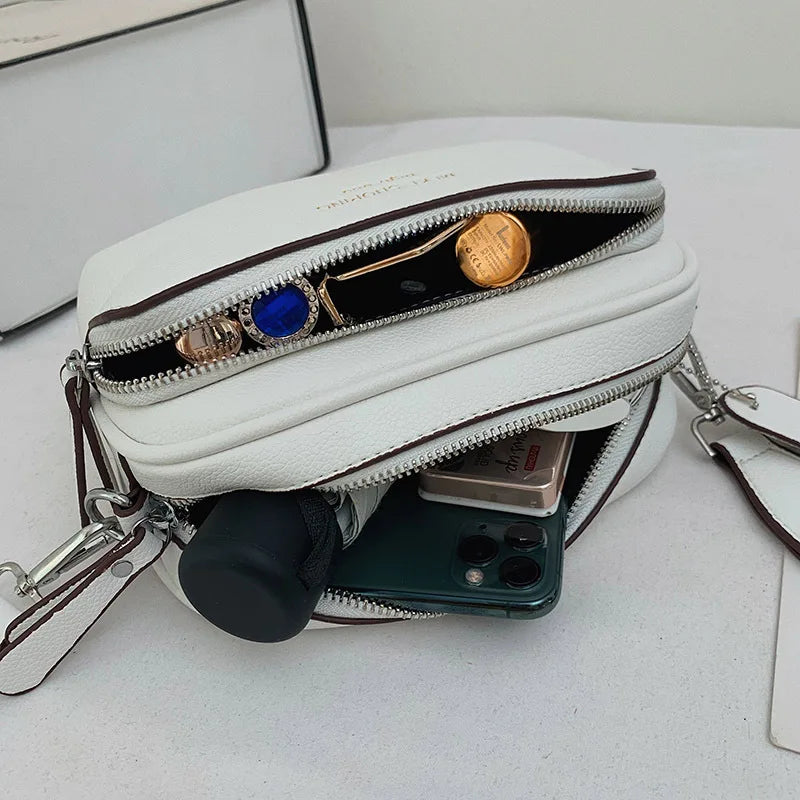 Small Party Shoulder Bag Wide Straps Solid Lady Cross Body Bag