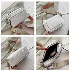 Small Party Shoulder Bag Wide Straps Solid Lady Cross Body Bag