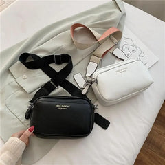 Small Party Shoulder Bag Wide Straps Solid Lady Cross Body Bag