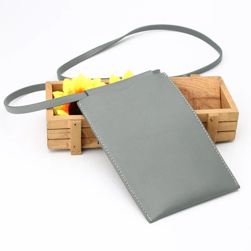 Phone Wallets Solid Mini Mobile Phone Bag Pouch Women Phone Purse