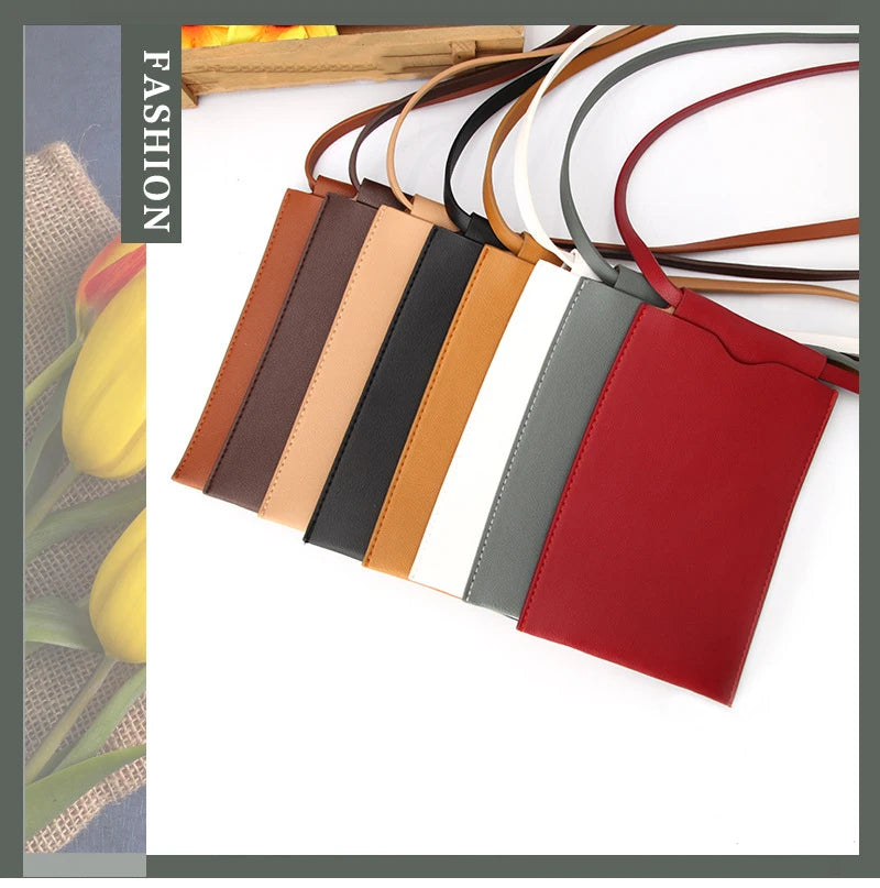 Phone Wallets Solid Mini Mobile Phone Bag Pouch Women Phone Purse