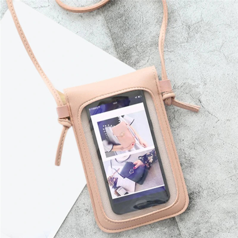 Transparent Touch Screen Phone Wallet Shoulder Bag