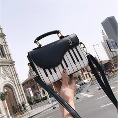 Women's Piano Pattern Shoulder Bag Small Crossbody Messenger Tote