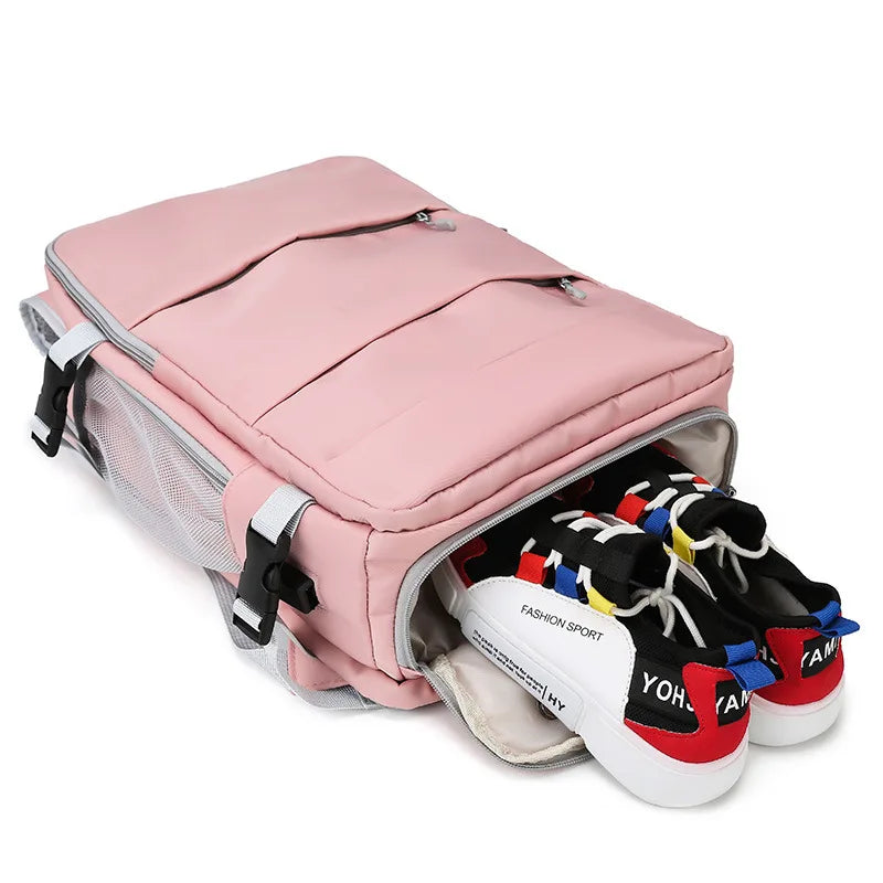 Pink Outdoor Travel Backpack Women Large Capacity Sport Backpack