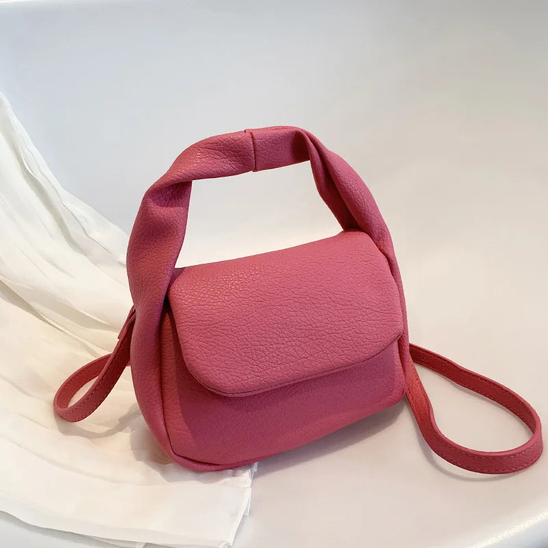 Pink Crossbody Bag Soft Leather Clutch Small Shoulder Bags