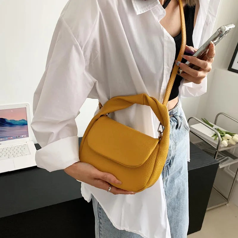 Pink Crossbody Bag Soft Leather Clutch Small Shoulder Bags