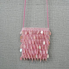 Pink Girl Sequins Beaded Shoulder Messenger Bag