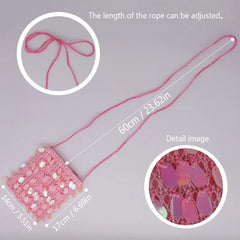 Pink Girl Sequins Beaded Shoulder Messenger Bag