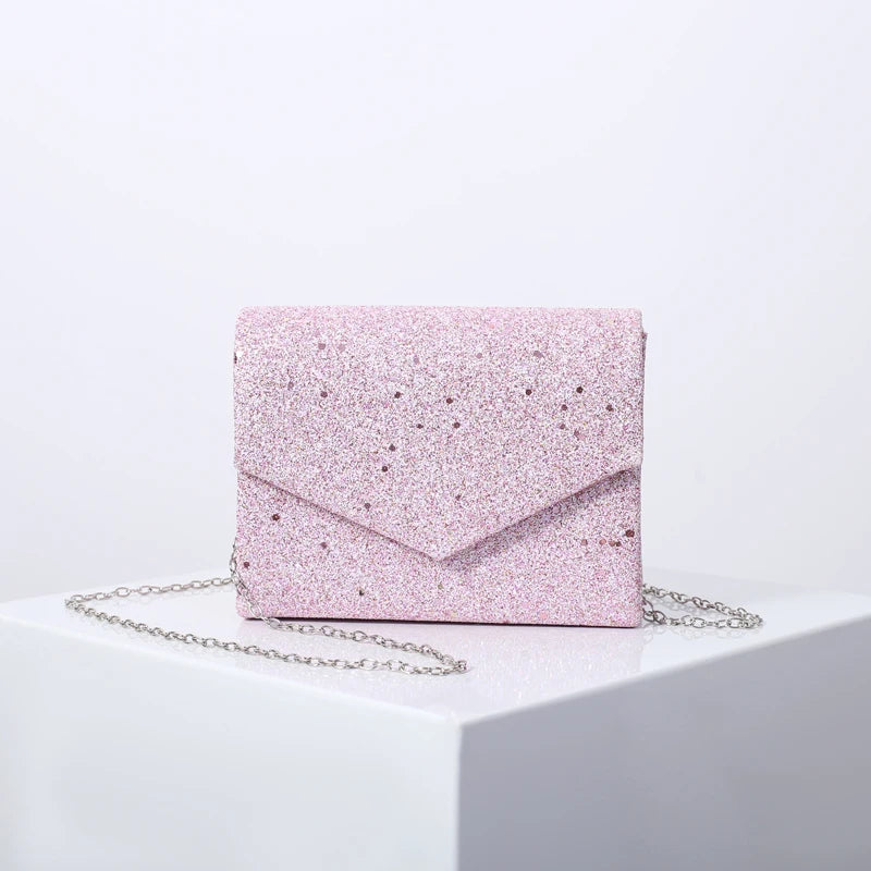 Pink Diamond Crossbody Shoulder Bag for Women Evening Purse