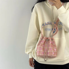 Pink Heart Bucket Purse Love Messenger Bag