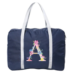 Pink Letter Series Print Travel Bags Nylon Unisex Foldable Large Capacity Bag
