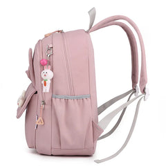 Pink Rabbit Girls School Backpack Waterproof Lightweight Student Bag