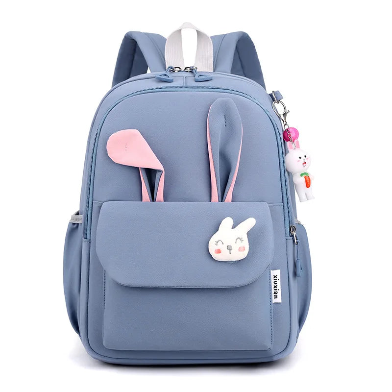 Pink Rabbit Girls School Backpack Waterproof Lightweight Student Bag