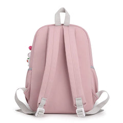 Pink Rabbit Girls School Backpack Waterproof Lightweight Student Bag