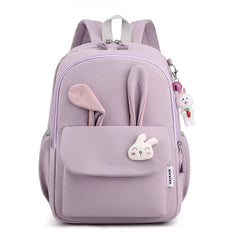 Pink Rabbit Girls School Backpack Waterproof Lightweight Student Bag