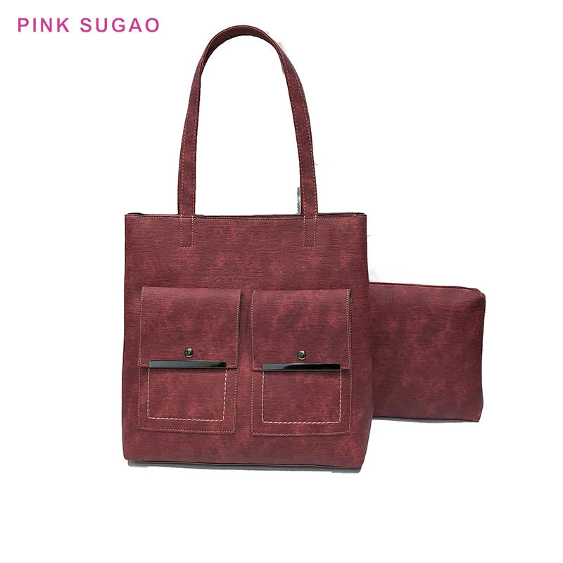 PinkSugao 2PCS Leather Shoulder Bag Handbags Tote Bag Women Purses