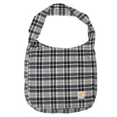Plaid Women Shoulder Bag Soft Cloth Handbag Large Capacity Cotton Tote