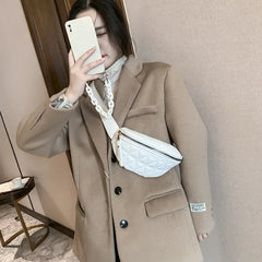 Plaid PU Leather Crossbody Chest Bag