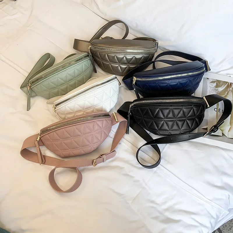 Plaid PU Leather Crossbody Chest Bag